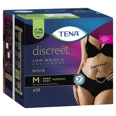 TENA Discreet Low Waist Pants - Noir - Women's (Disposable)