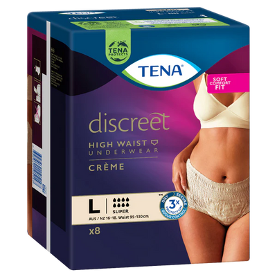 TENA Discreet High Waist Incontinence Pants - Crème