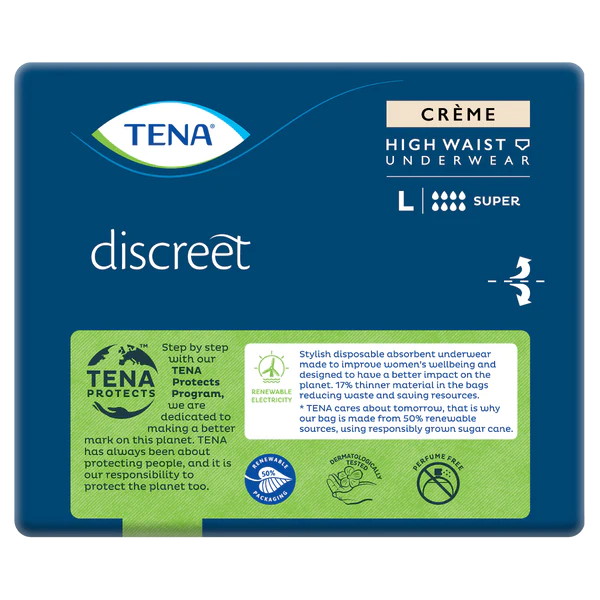 TENA Discreet High Waist Incontinence Pants - Crème