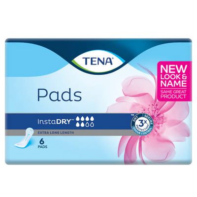 TENA InstaDRY Pads - Extra Long Length 6 Pack