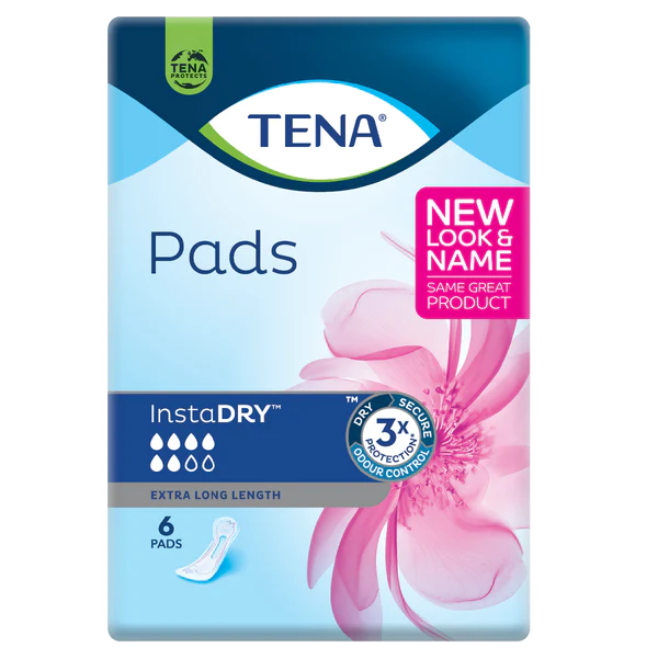 TENA InstaDRY Pads - Extra Long Length 6 Pack